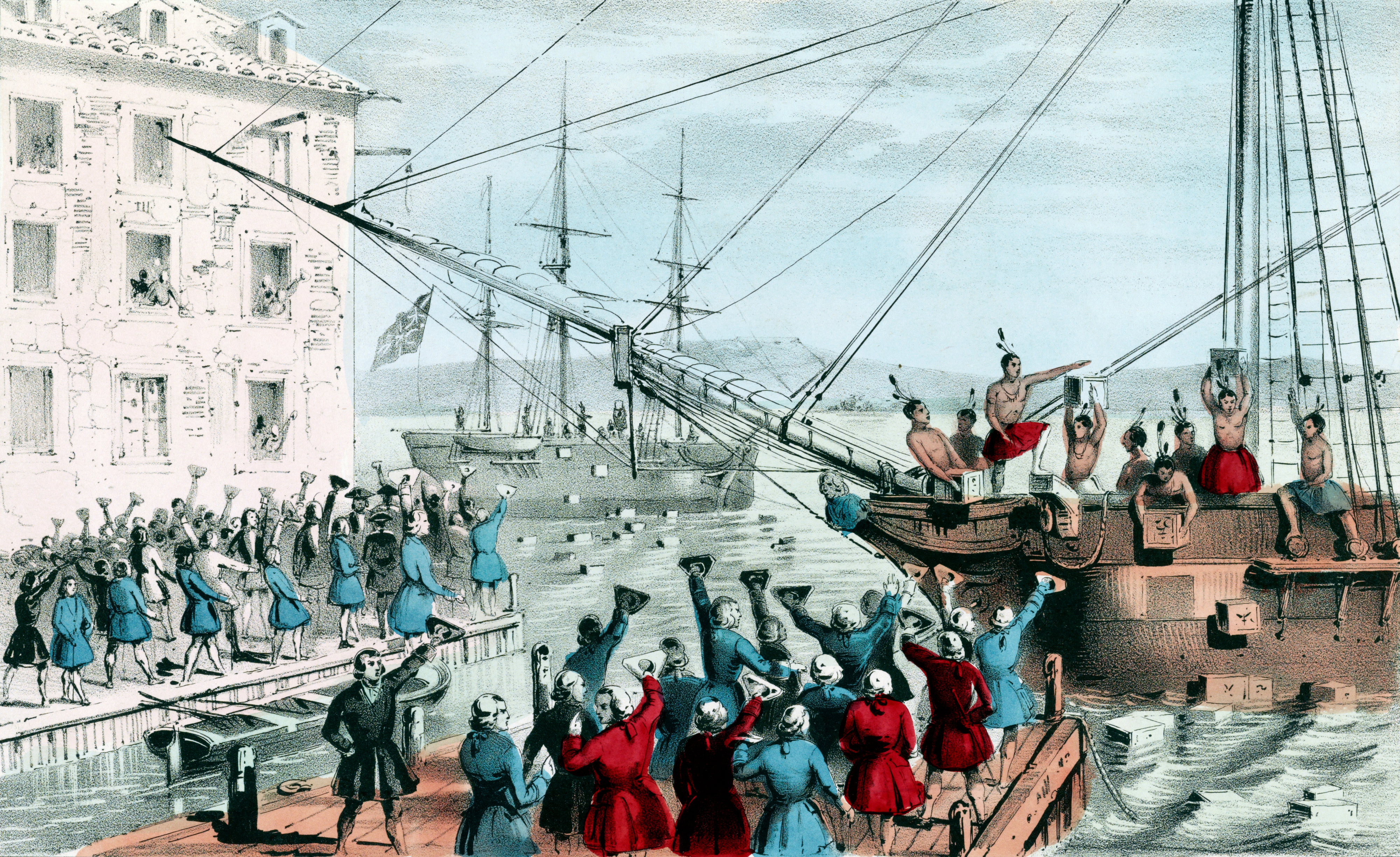 Rendering of the Boston Tea Party