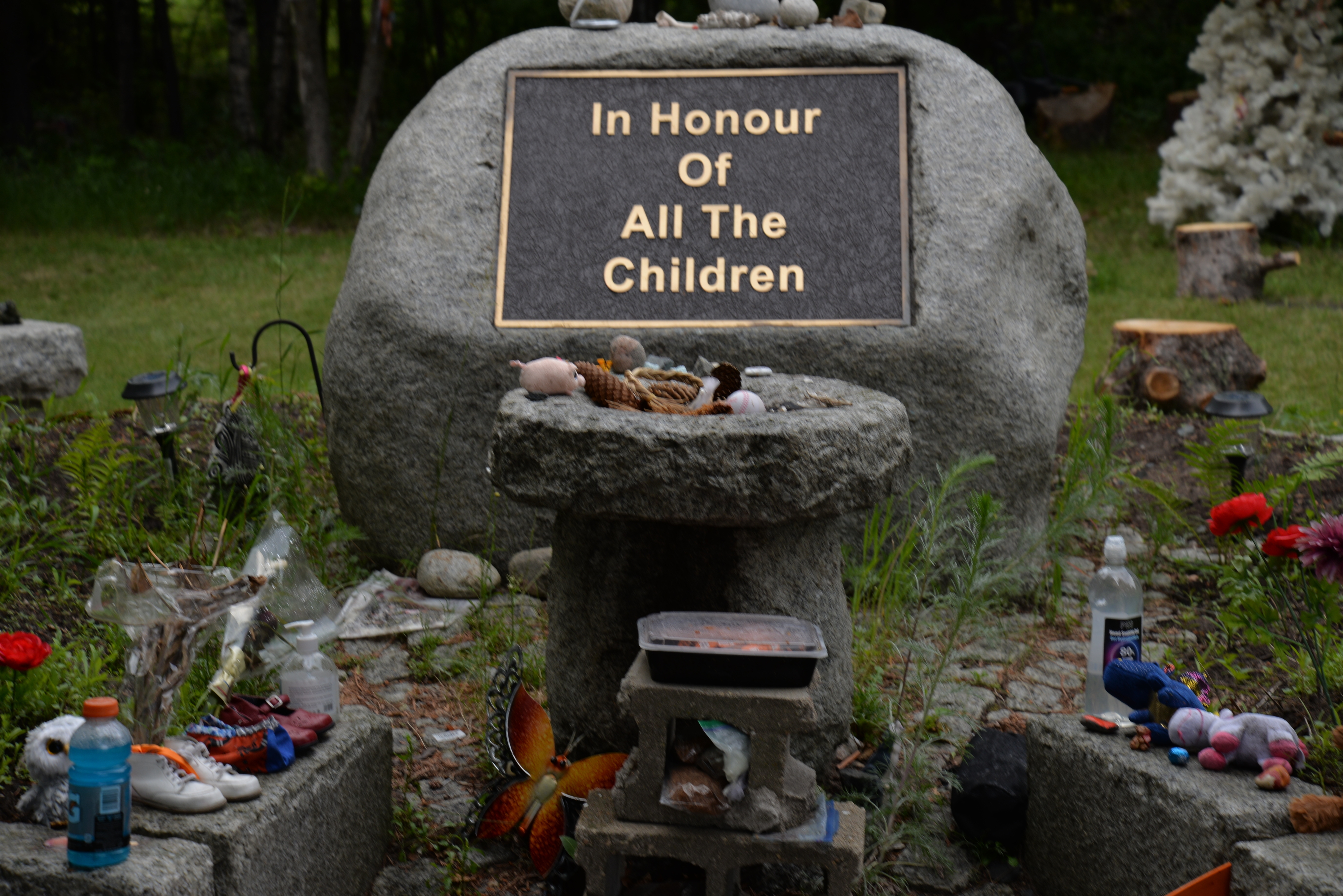 A memorial in Canada for one of the many residential schools where Native American children&#x27;s remains were found