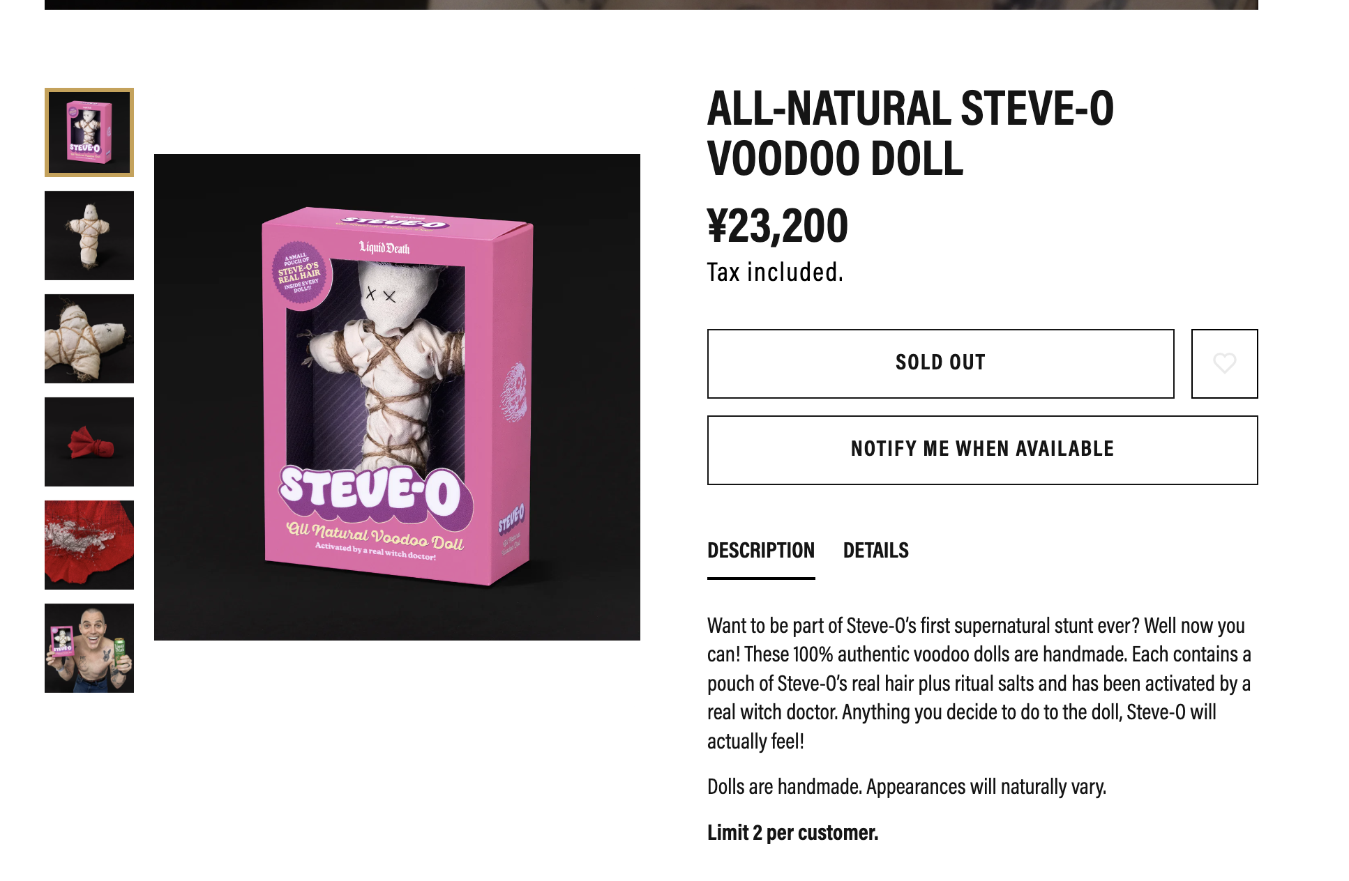 All-Natural Steve-O Voodoo Doll