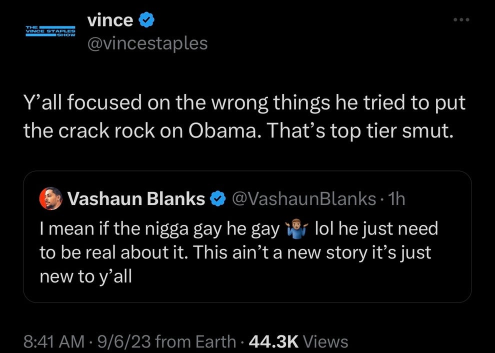 Vince Staples Jokes Obama Should ‘Drone’ Man After Sex and Coke Claims