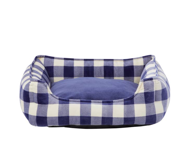 plaid dog bed