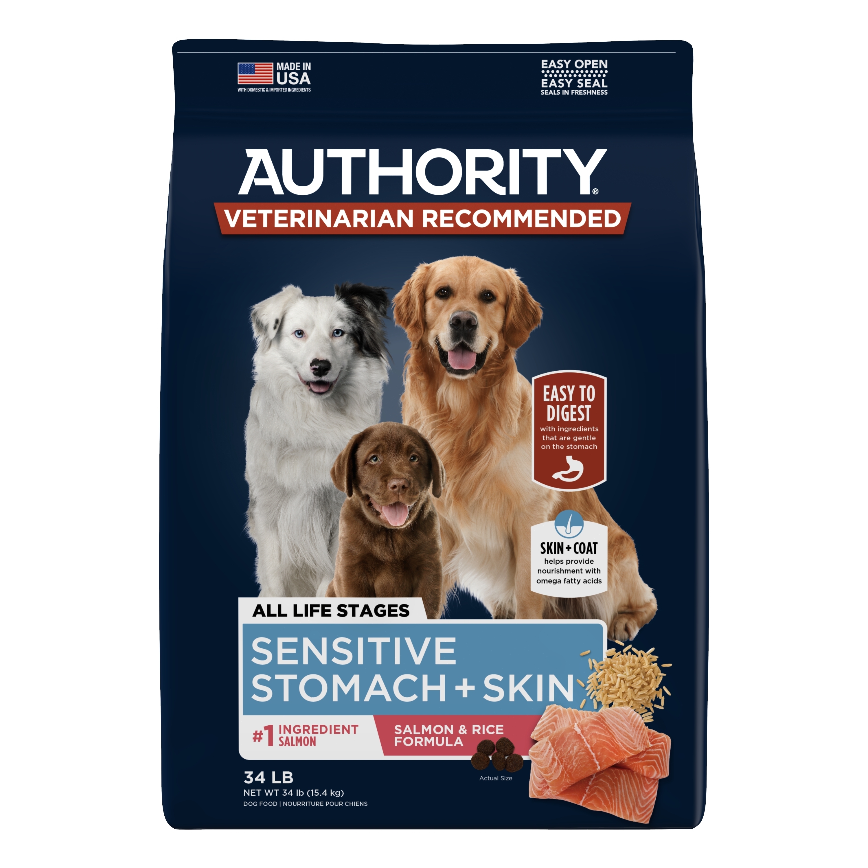 bag of sensitive stomach dry food for dogs