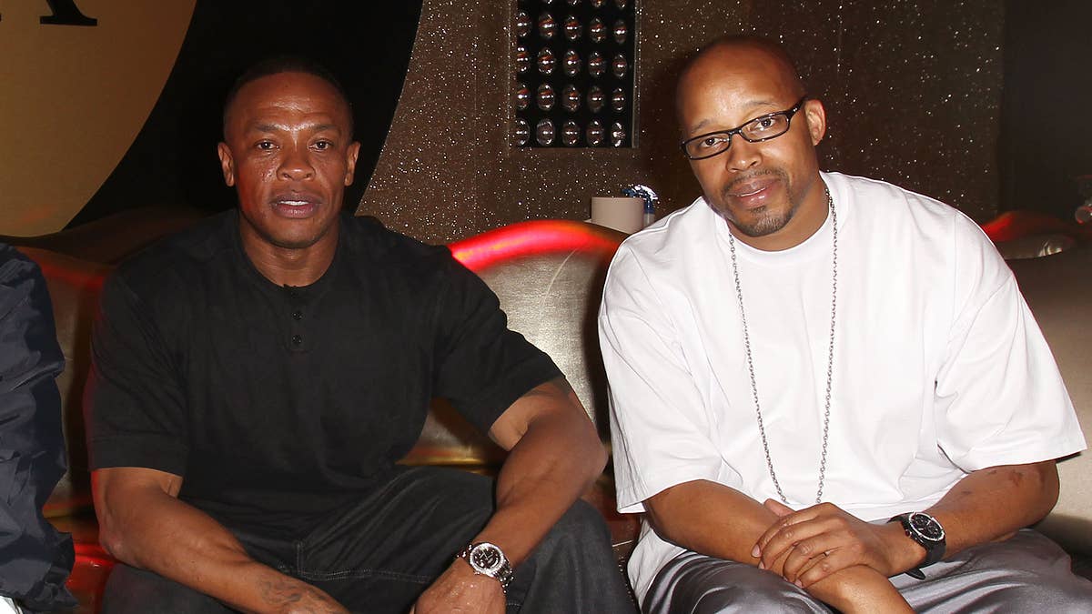 In an interview on 'Drink Champs,' the producer-rapper said he didn't get credit for his contributions to Dre's iconic debut album.