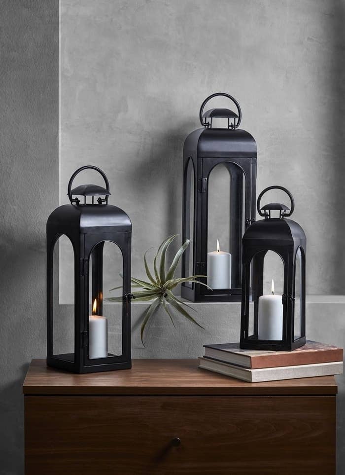 Set of lantern candle holders