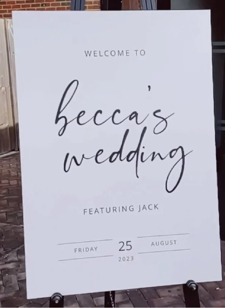 &quot;Welcome to Becca&#x27;s wedding, featuring Jack&quot;