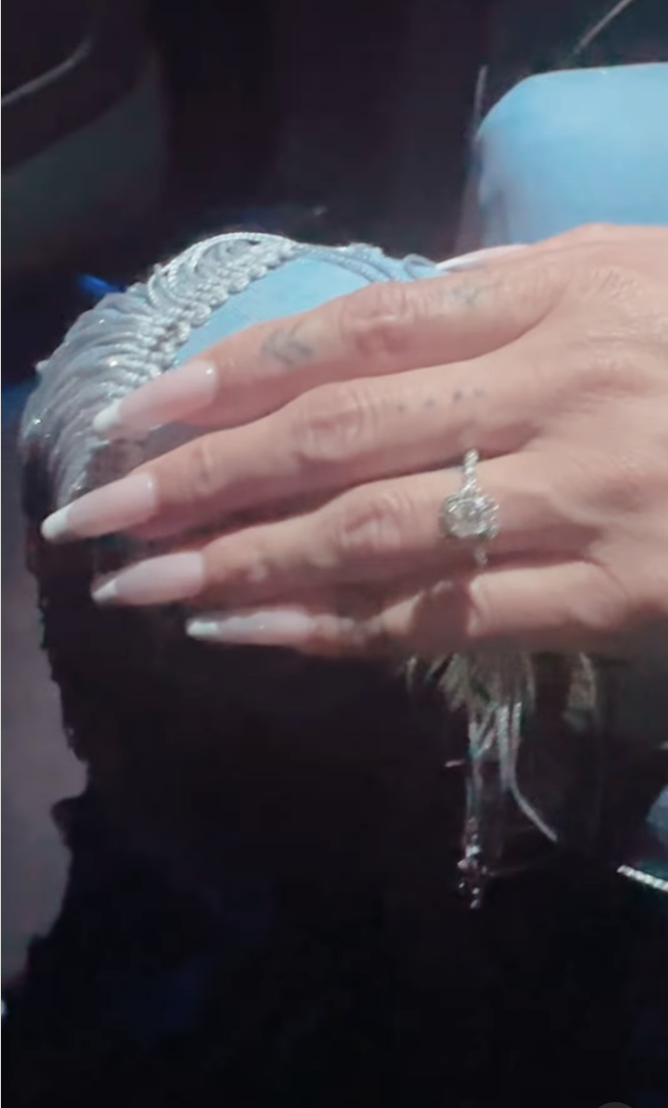 Closeup of the engagement ring