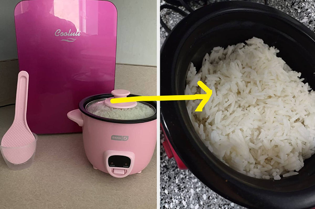 DASH Mini Rice Cooker Steamer with Removable Nonstick Pot, Keep Warm  Function & Recipe Guide, Half Quart, for Soups, Stews, Grains & Oatmeal -  Pink: Home & Kitchen 