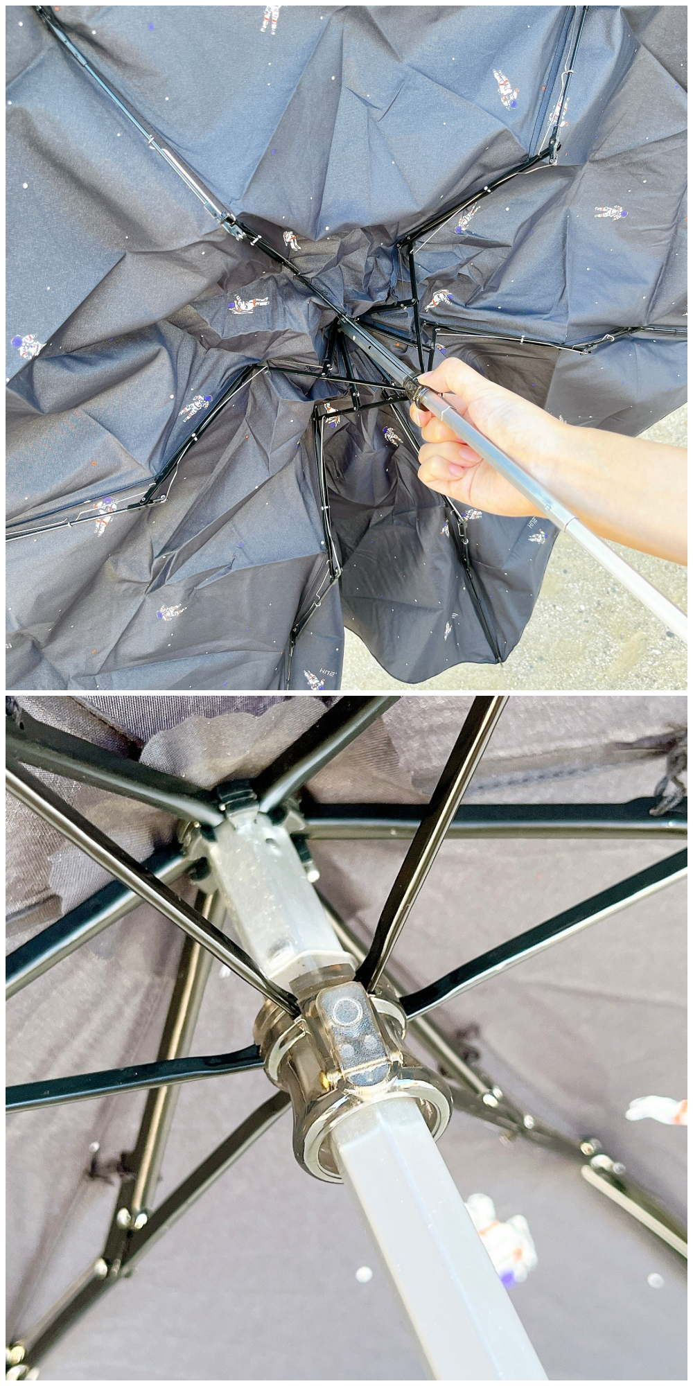 LOFT（ロフト）のオススメの雑貨「晴雨兼用折りたたみ傘 スマートデュオ フリー アストロノーツ ハス」