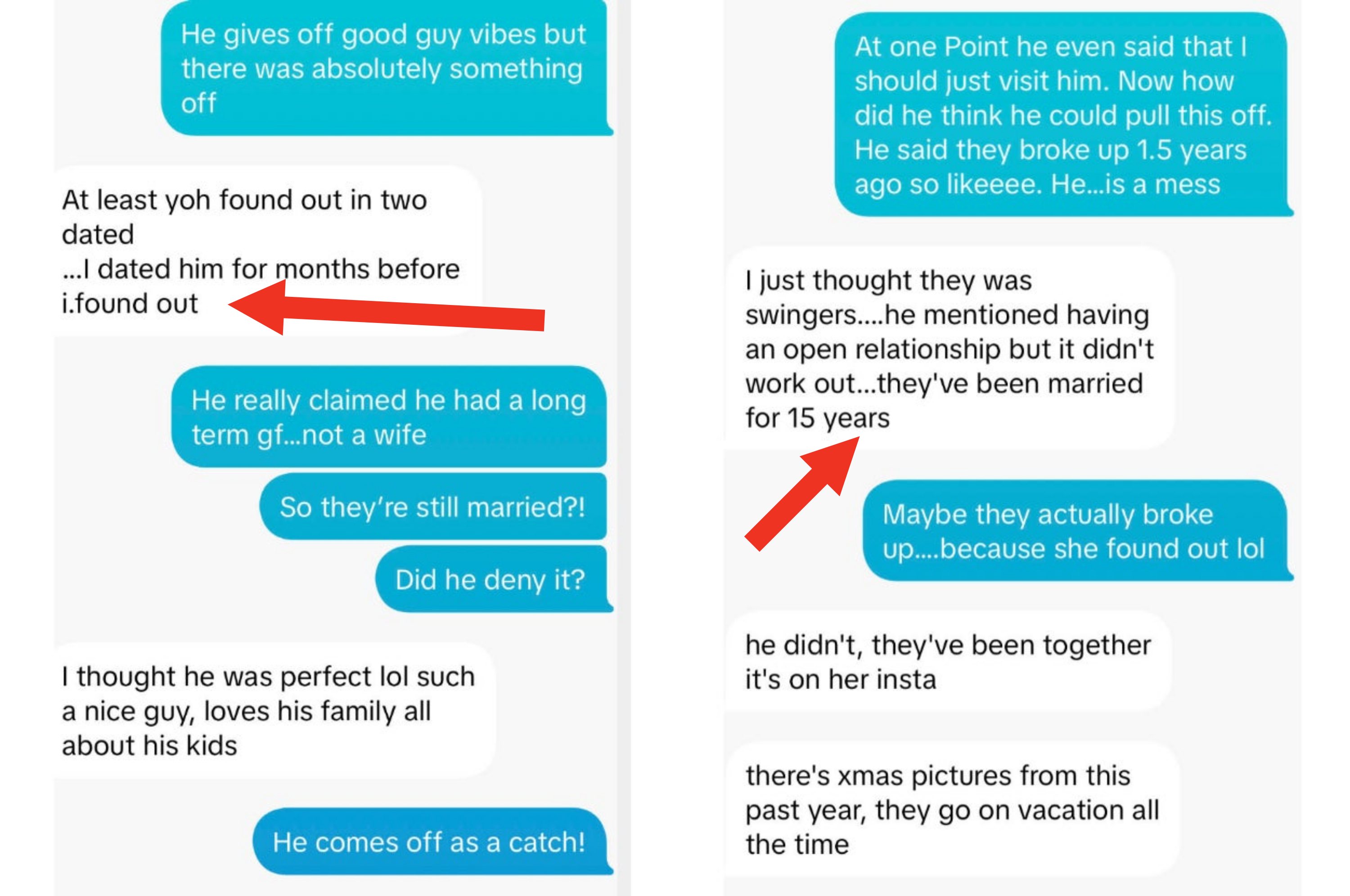 screenshots of text conversations