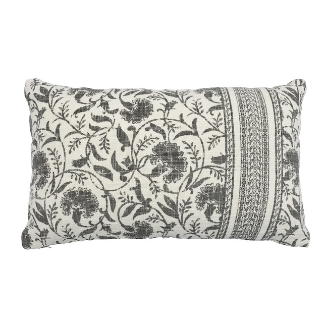 A patterned pillow.
