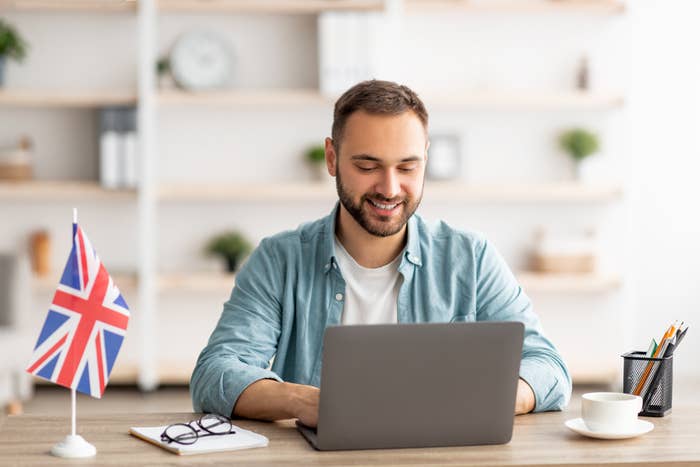 A man working on his laptop