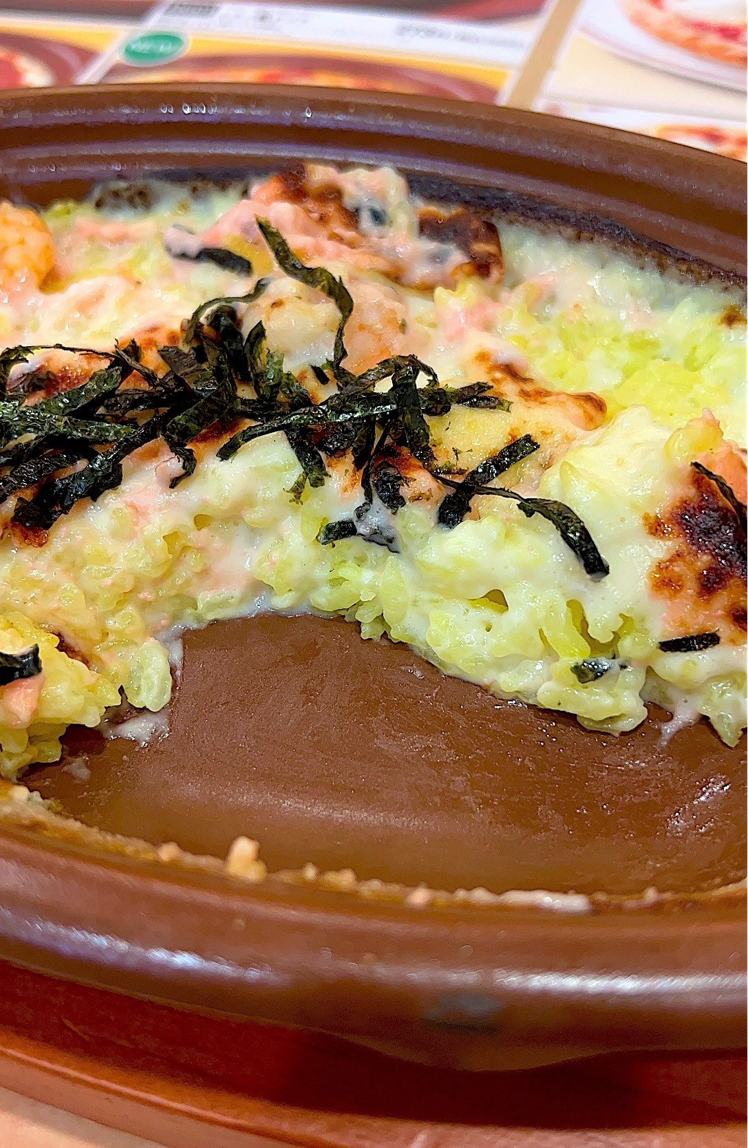 サイゼリヤのオススメの商品「タラコとエビのドリア」