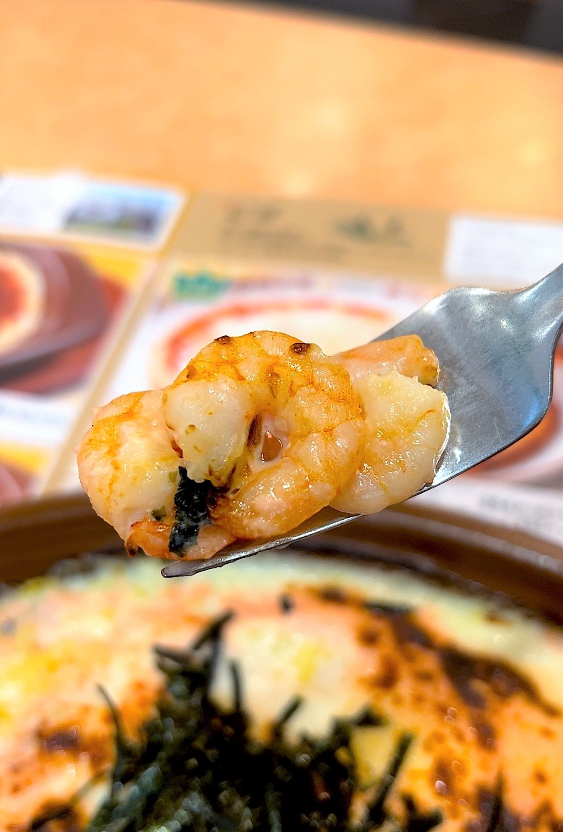 サイゼリヤのオススメの商品「タラコとエビのドリア」