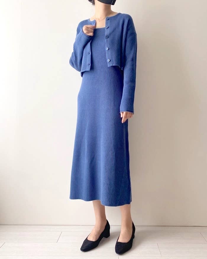 GUのオススメの商品「マルチウェイリブニットワンピース（長袖）」