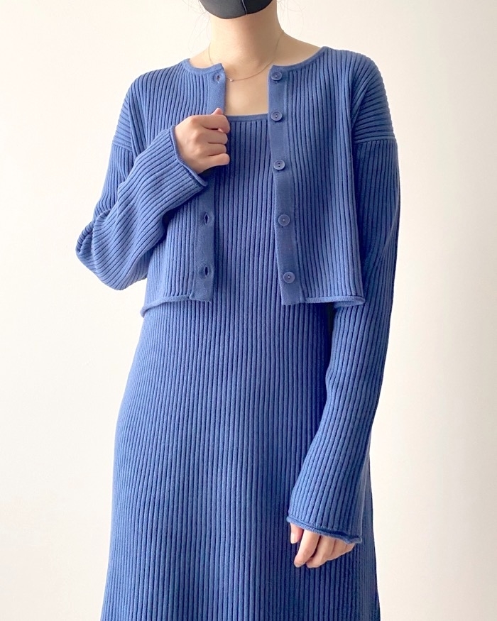 GUのオススメの商品「マルチウェイリブニットワンピース（長袖）」