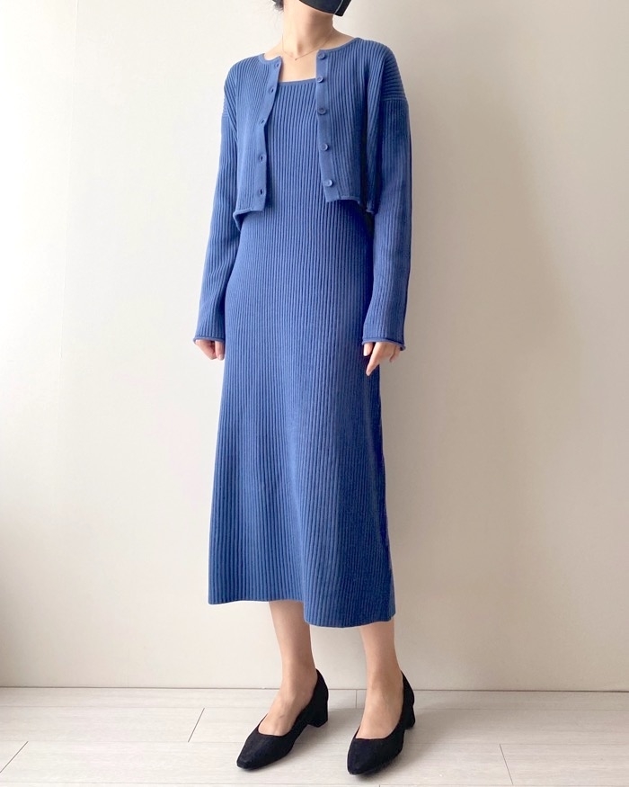 GUのオススメの商品「マルチウェイリブニットワンピース（長袖）」
