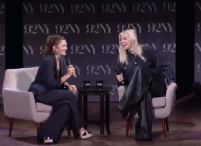 Close-up of Drew and Reneé onstage at the 92nd Street Y