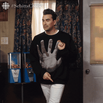 GIF of David from Schitt&#x27;s Creek saying &quot;Something&#x27;s different&quot;