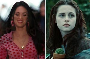 Megan Fox in "Jennifer's Body" next to Kristen Stewart in "Twilight"