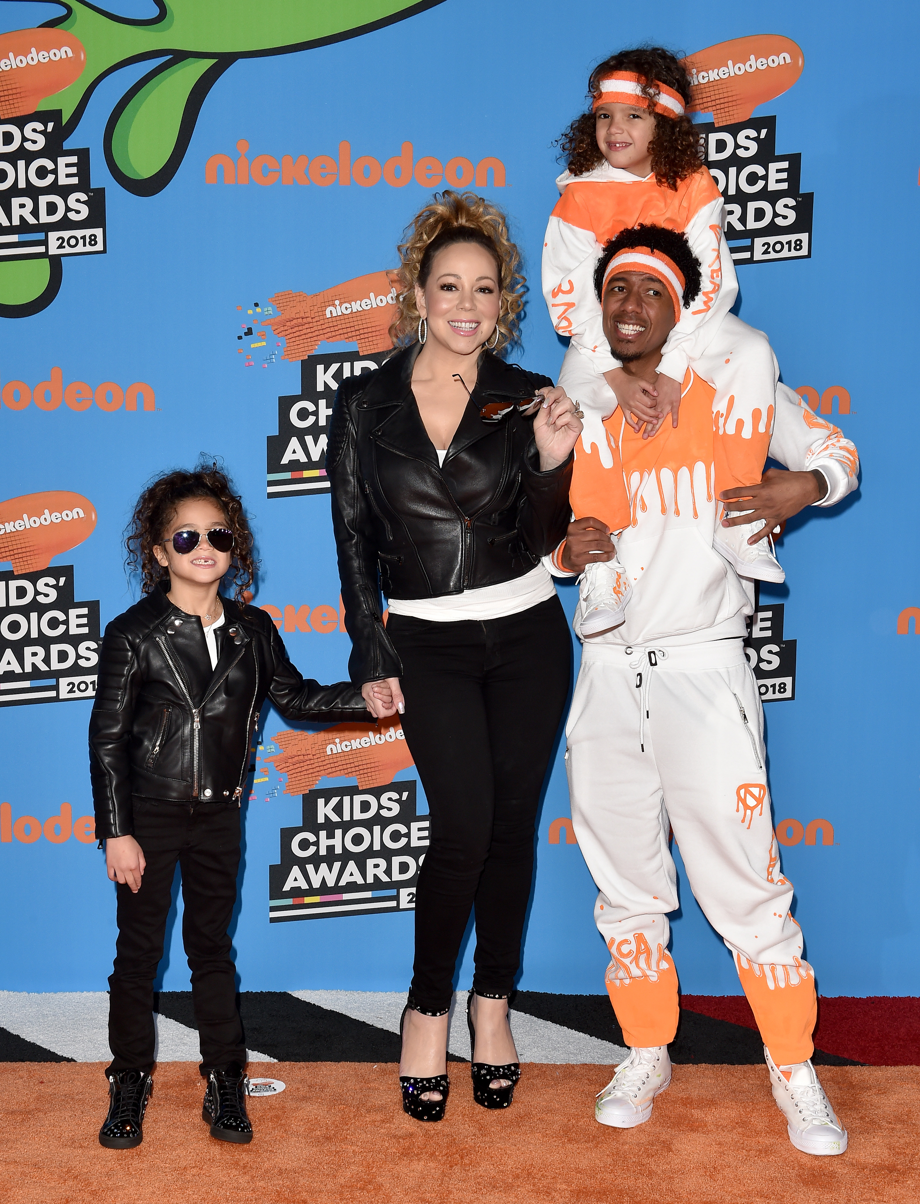 Mariah Carey and Nick Cannon with their kids
