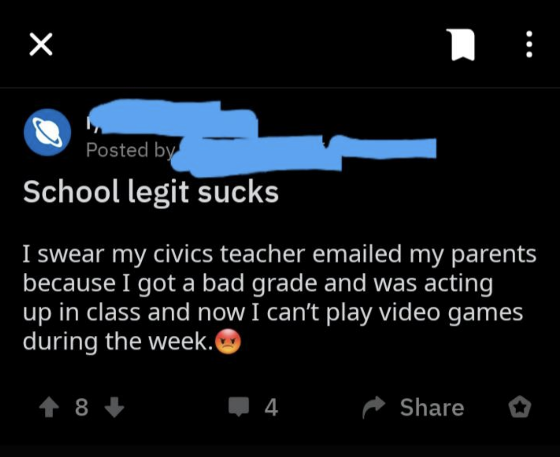 &quot;School legit sucks&quot;