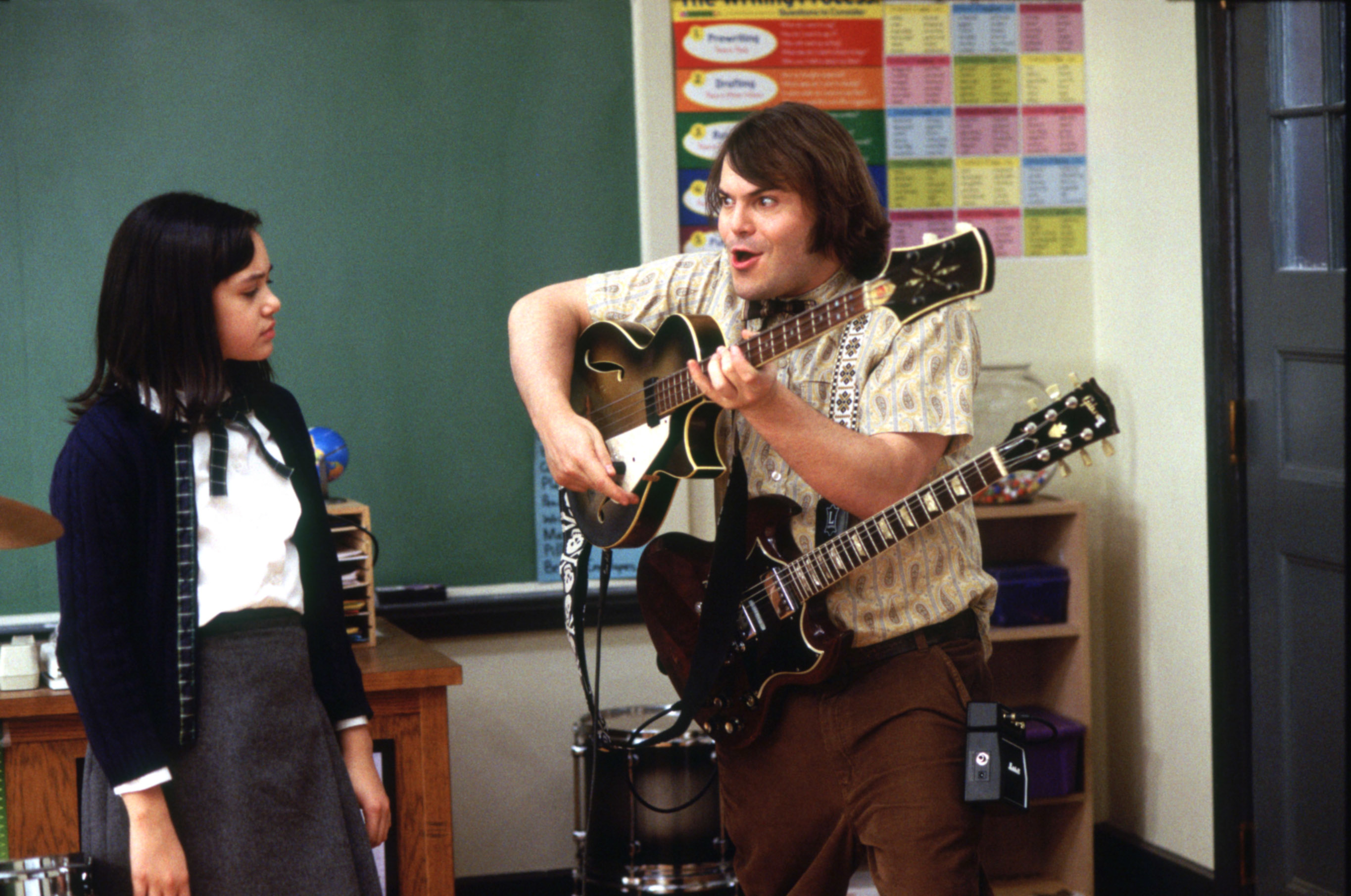 Rivkah in a scene with Jack Black in school of rock