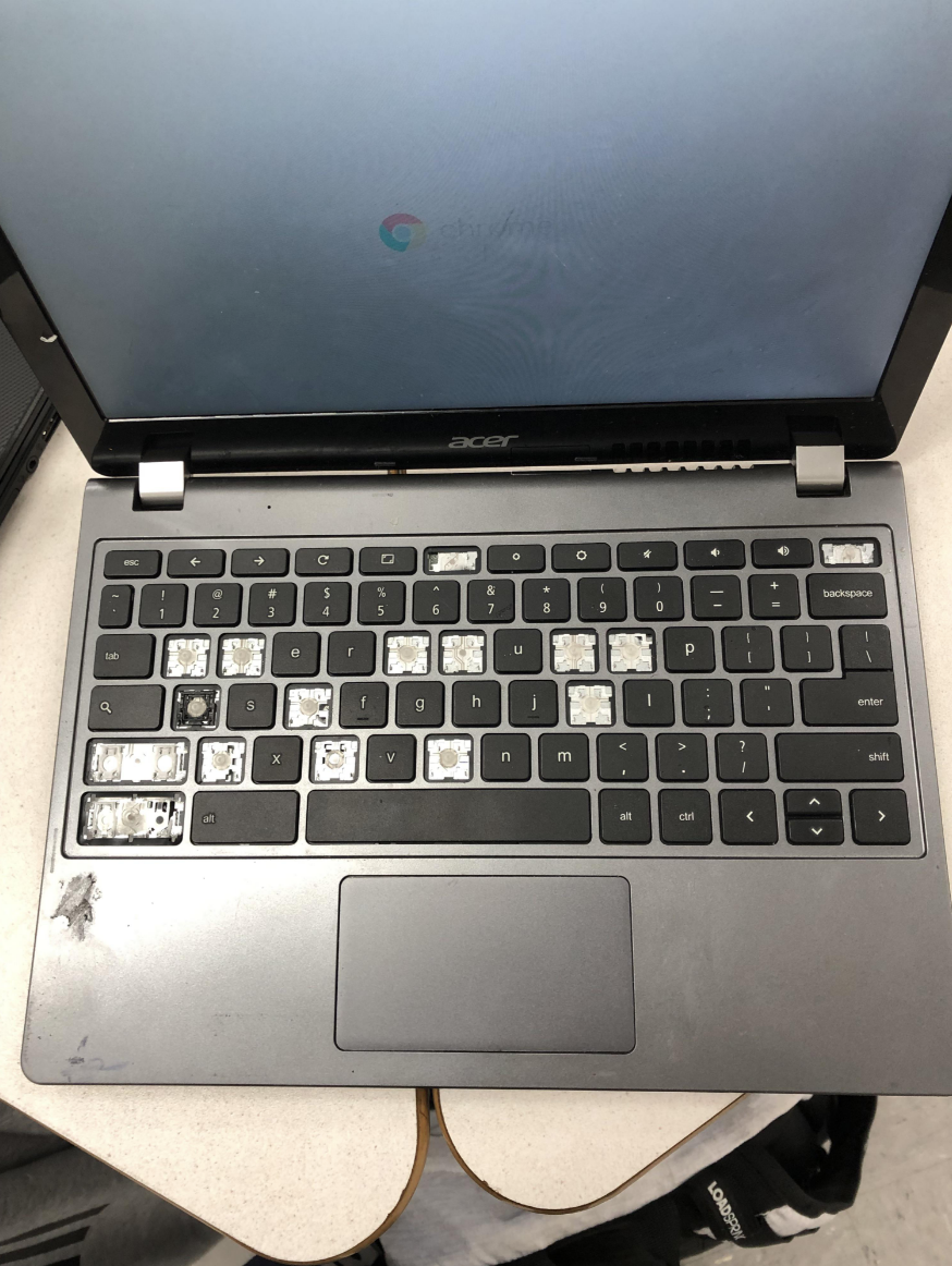 A Chromebook missing buttons