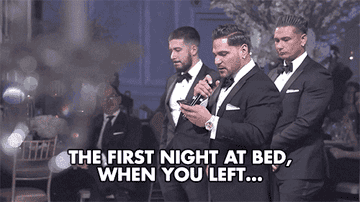 Ron from Jersey Shore saying, &quot;the first night at Bed when you left&quot;