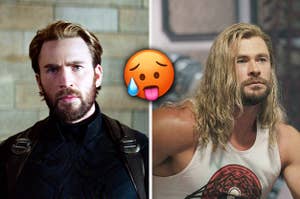 captain america on the left and thor on the right