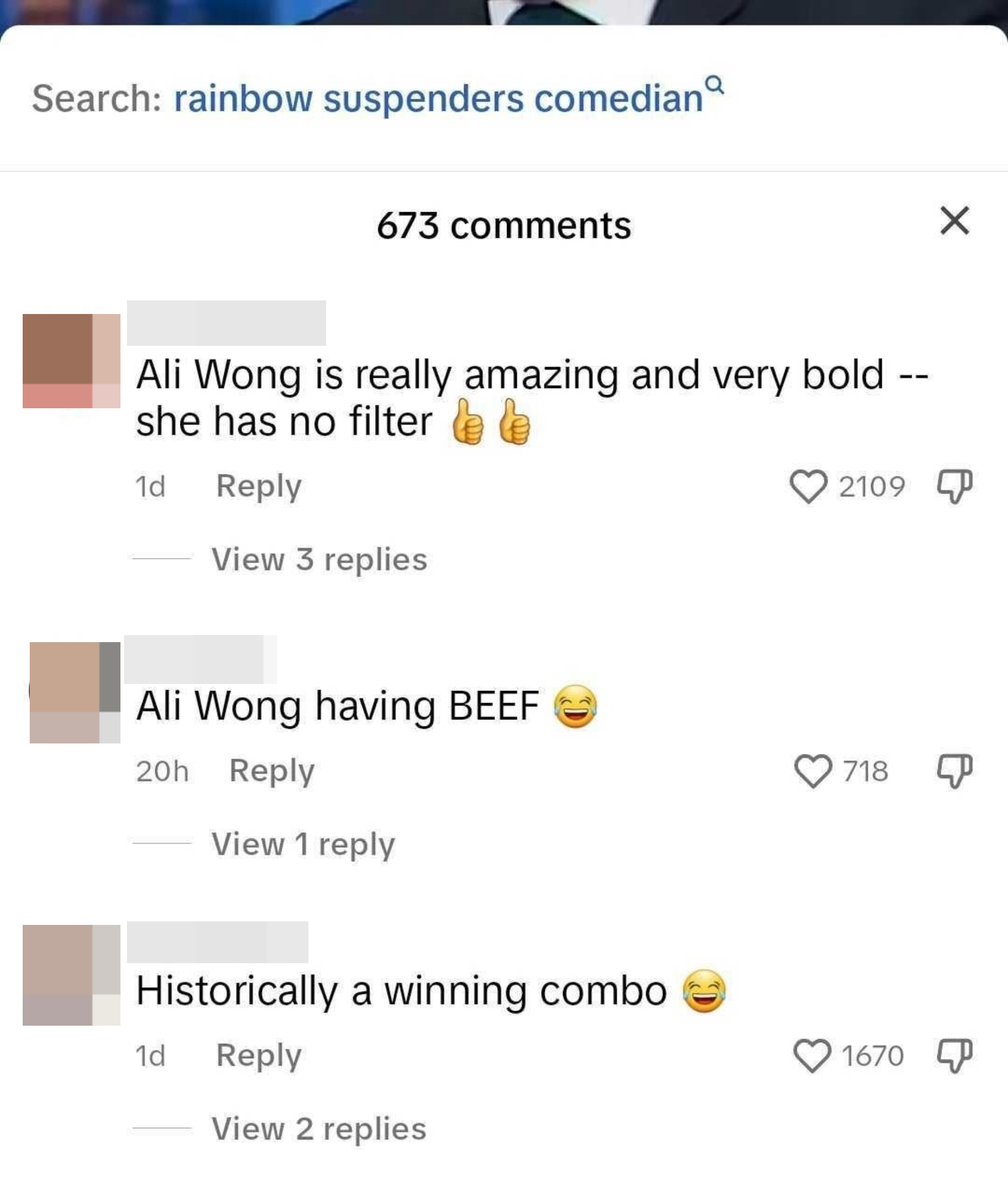 One person said &quot;Ali Wong having BEEF&quot; with a laughing, crying emoji