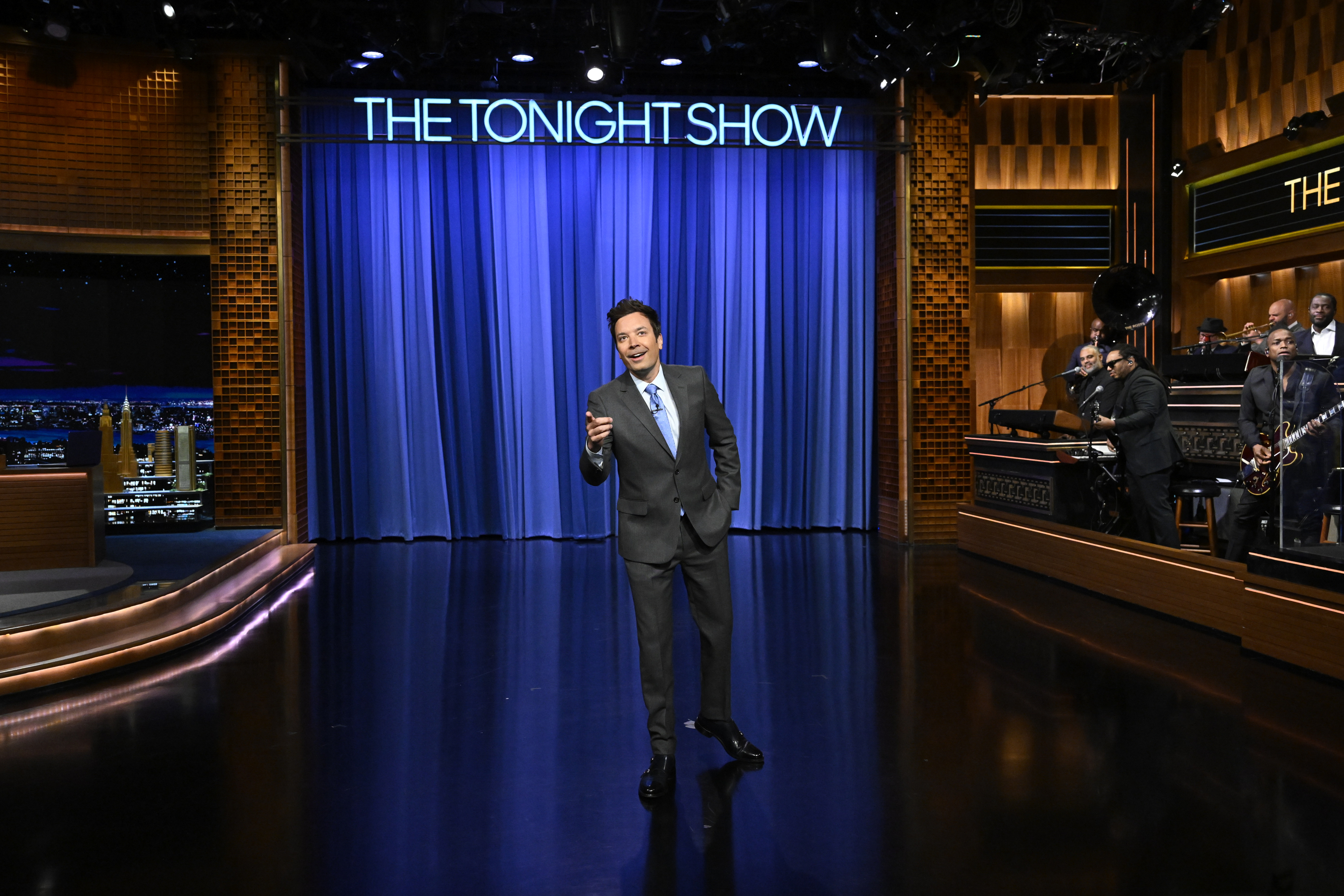 Jimmy Fallon on the show&#x27;s stage