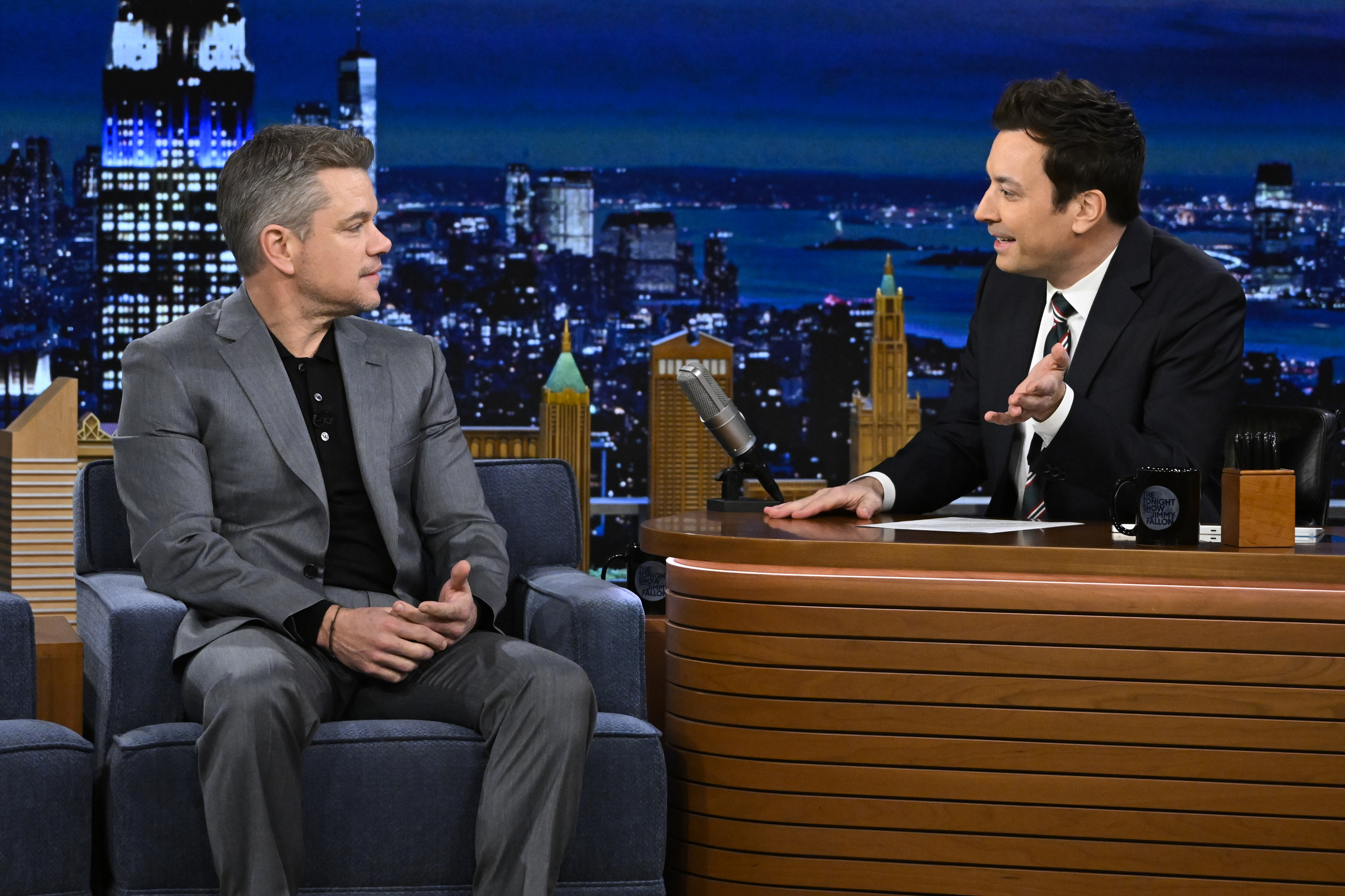 Jimmy Fallon interviewing Matt Damon