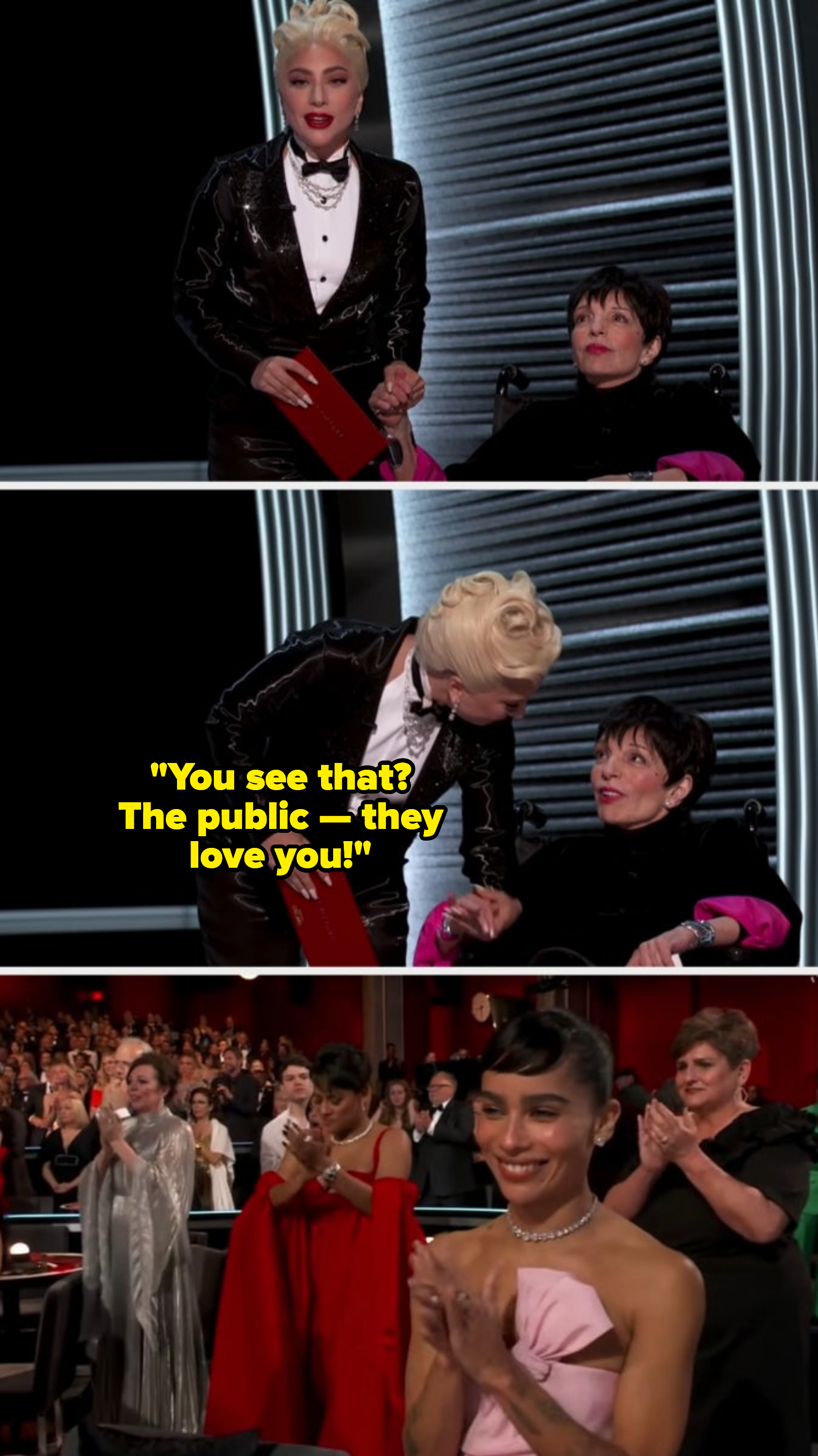 Gaga and Minnelli on stage at the 2022 Oscars