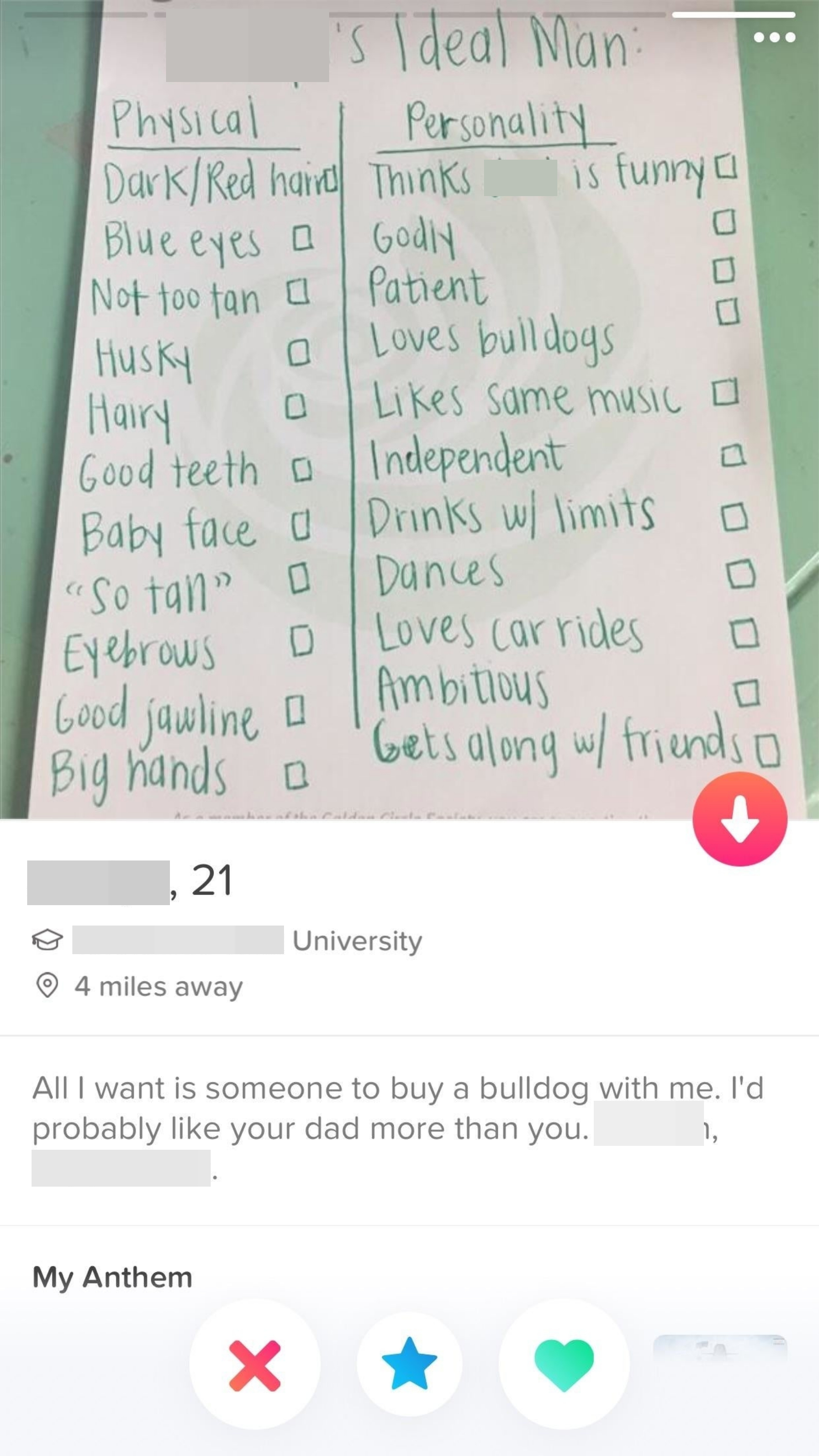 photo of the long wish list as well as all i want is someone to buy a bulldog with me added to their bio