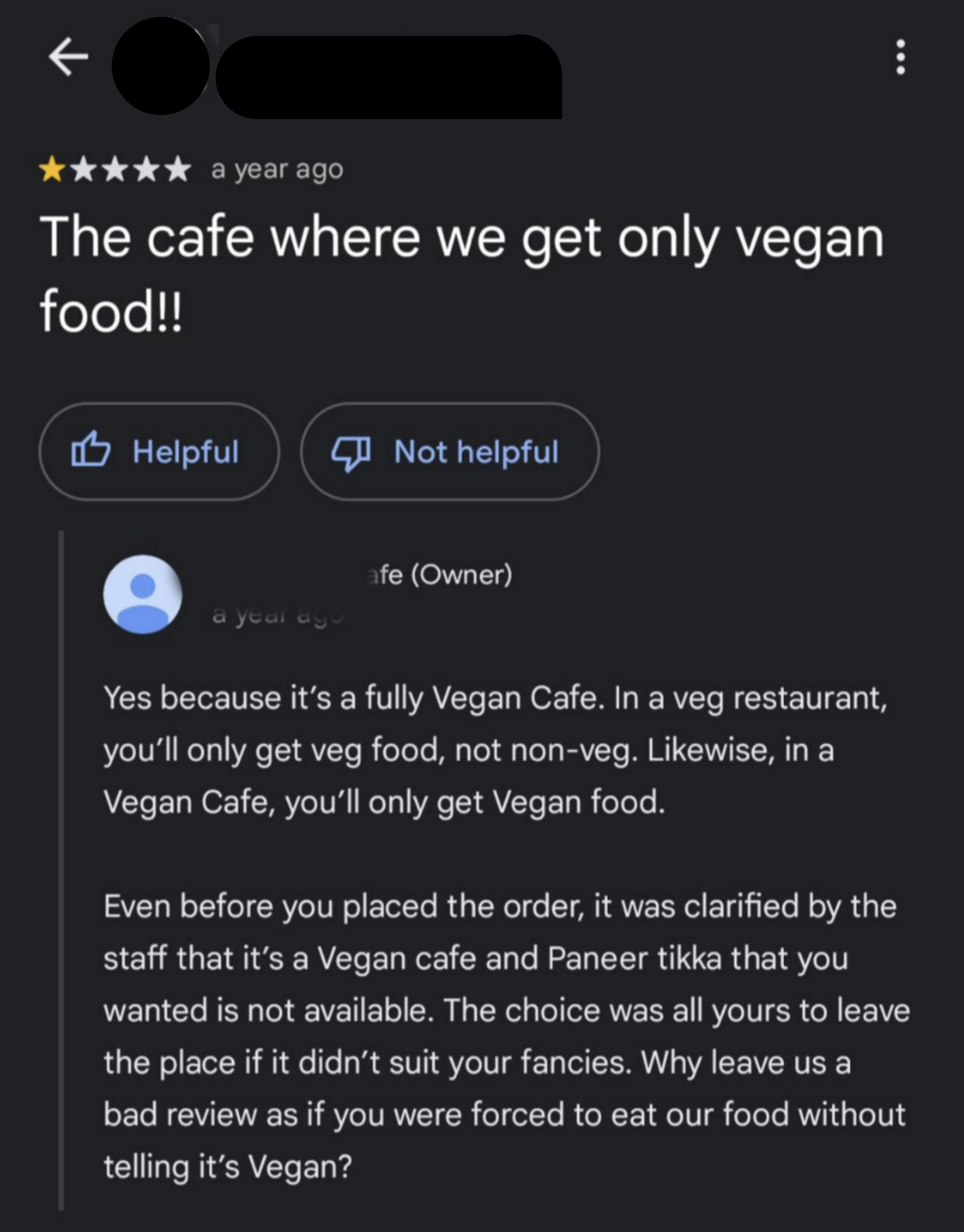 &quot;The cafe where we get only vegan food!&quot;