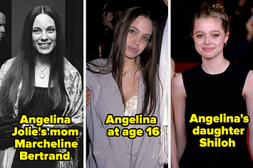 Angelina's mom side by side with angelina and shiloh