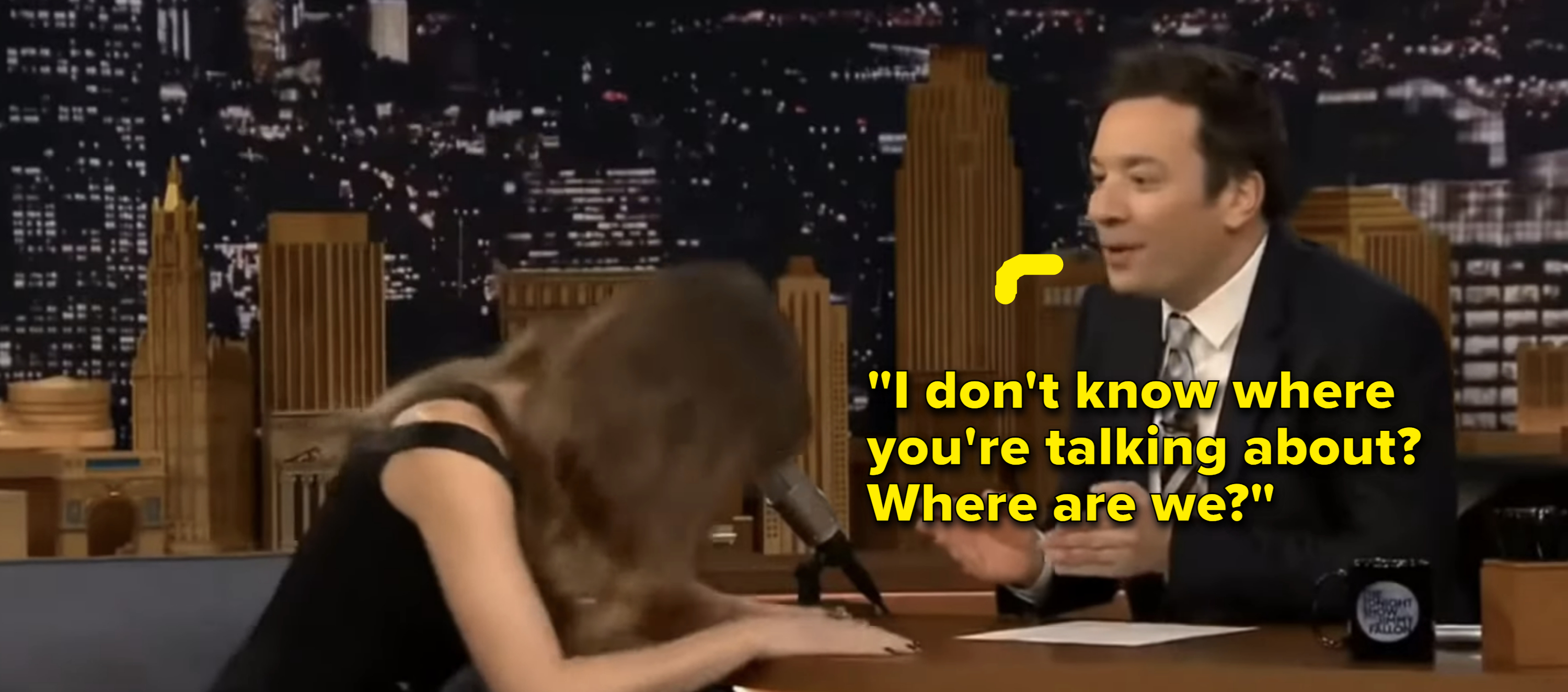 Dakota Johnson with her head down as Jimmy says, &quot;I don&#x27;t know where you&#x27;re talking about? Where are we?&quot;