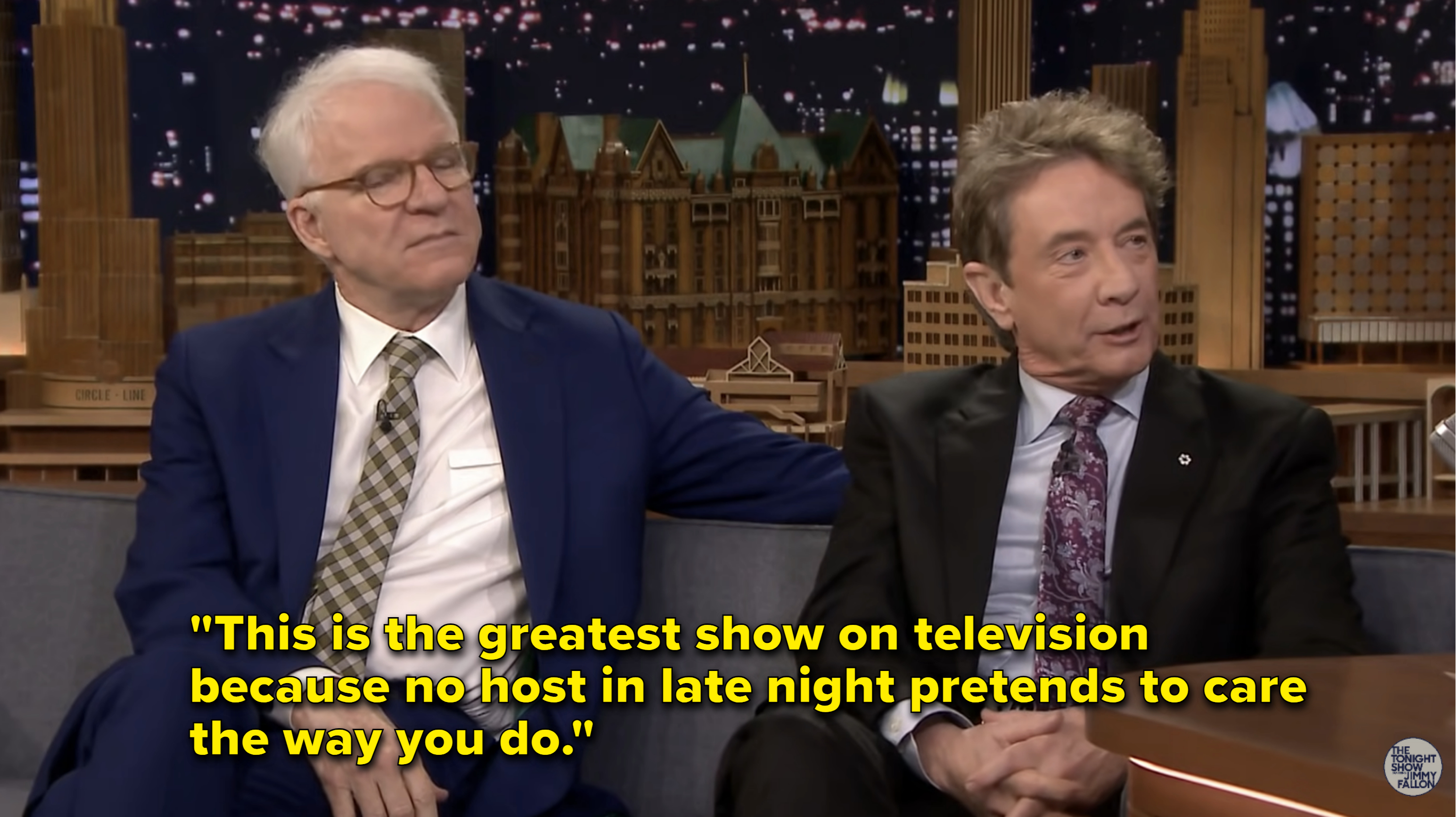 Martin Short said, &quot;This is the greatest show on television because no host in late night pretends to care the way you do&quot;