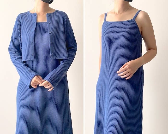 GUのオススメの商品「マルチウェイリブニットワンピース(長袖)」