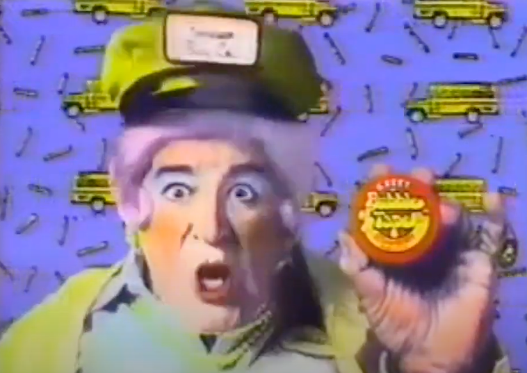 Screenshot of a Bubble Tape commercial