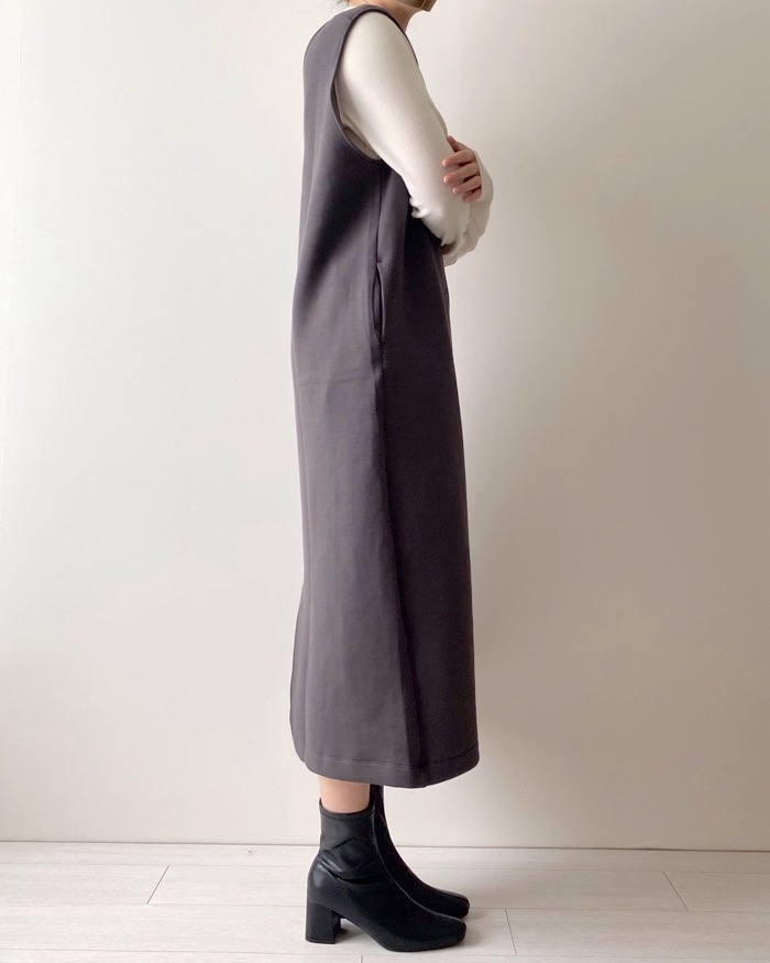 無印良品のおすすめワンピース「二重編みスウェットジャンパースカート」
