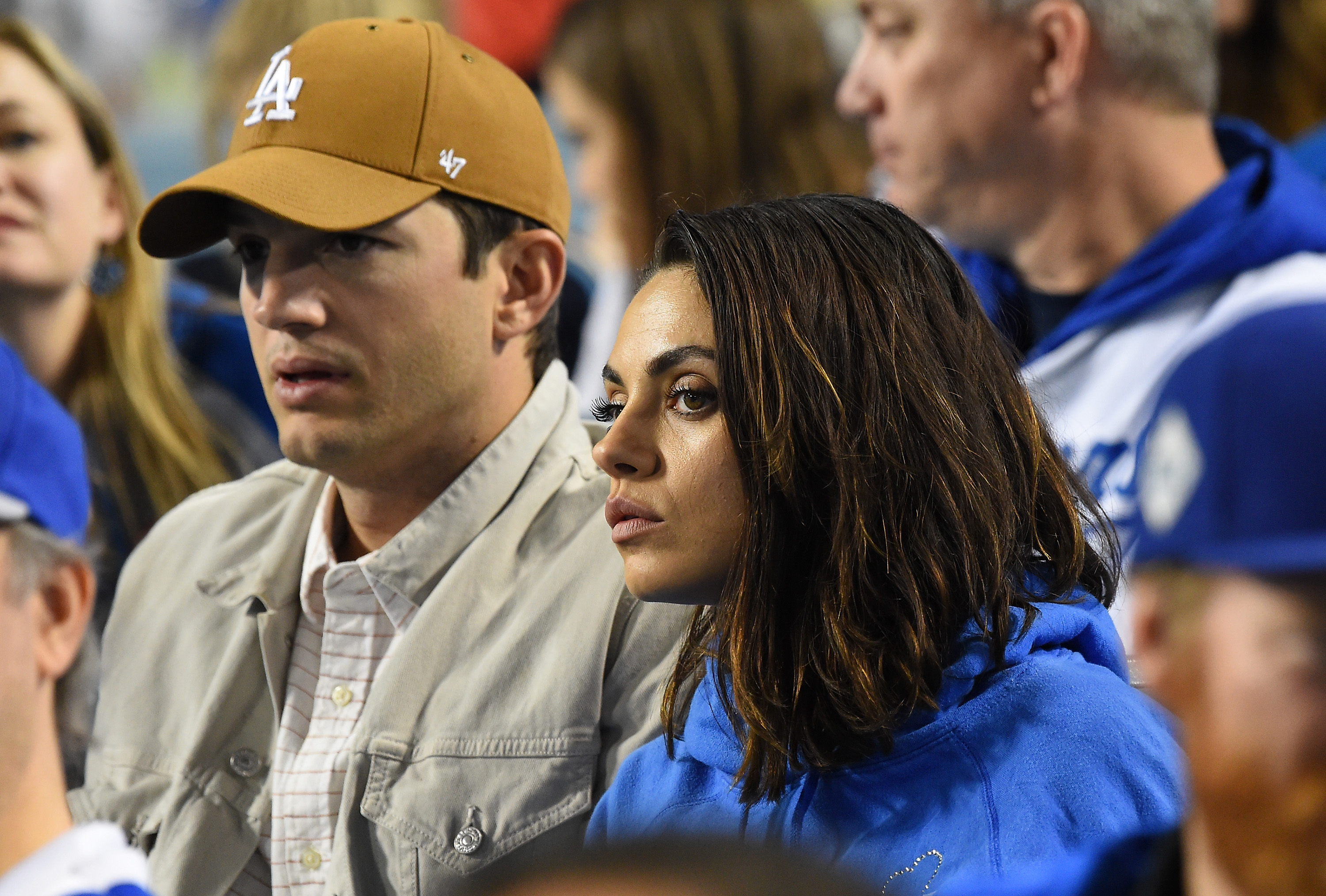 closeup of the couple at a sports event
