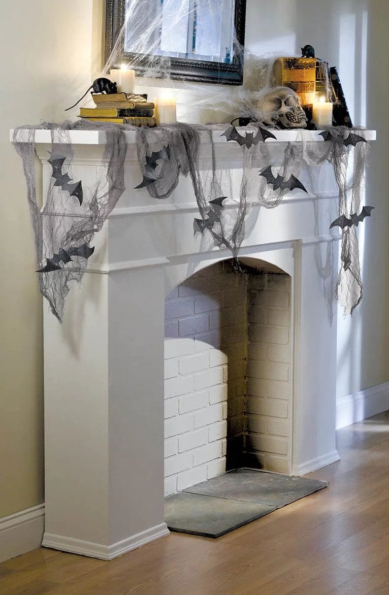 The decoration kit over a fireplace