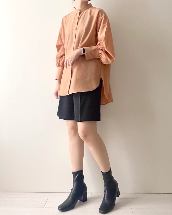 GUのオススメの商品「シアーテントラインシャツ（長袖）Q+E」