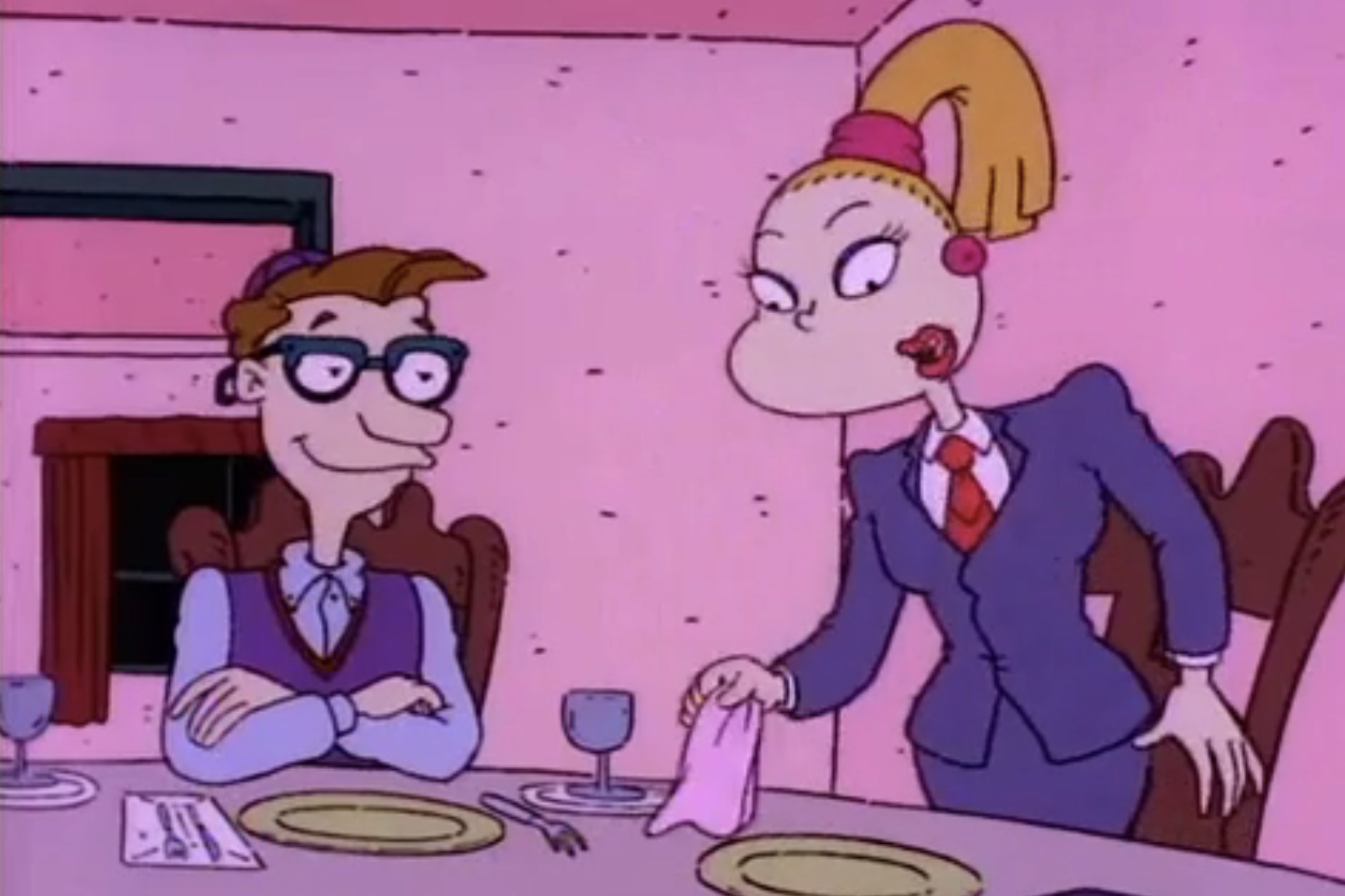 Cartoons at the dinner table