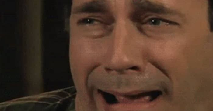 Closeup of a man crying