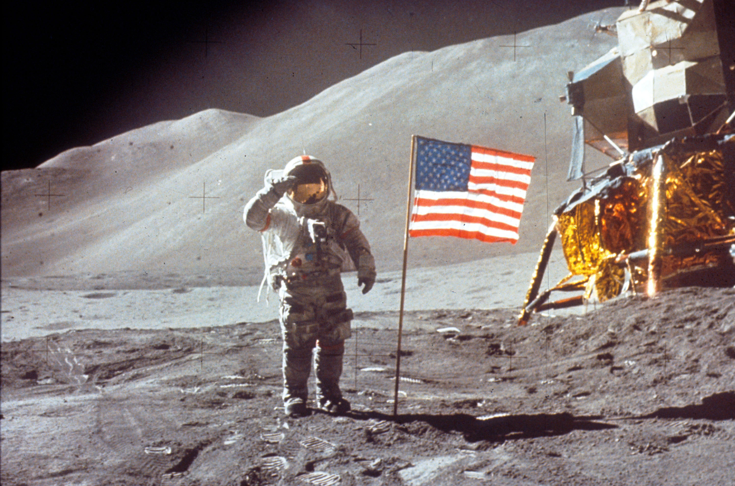 The moon landing footage