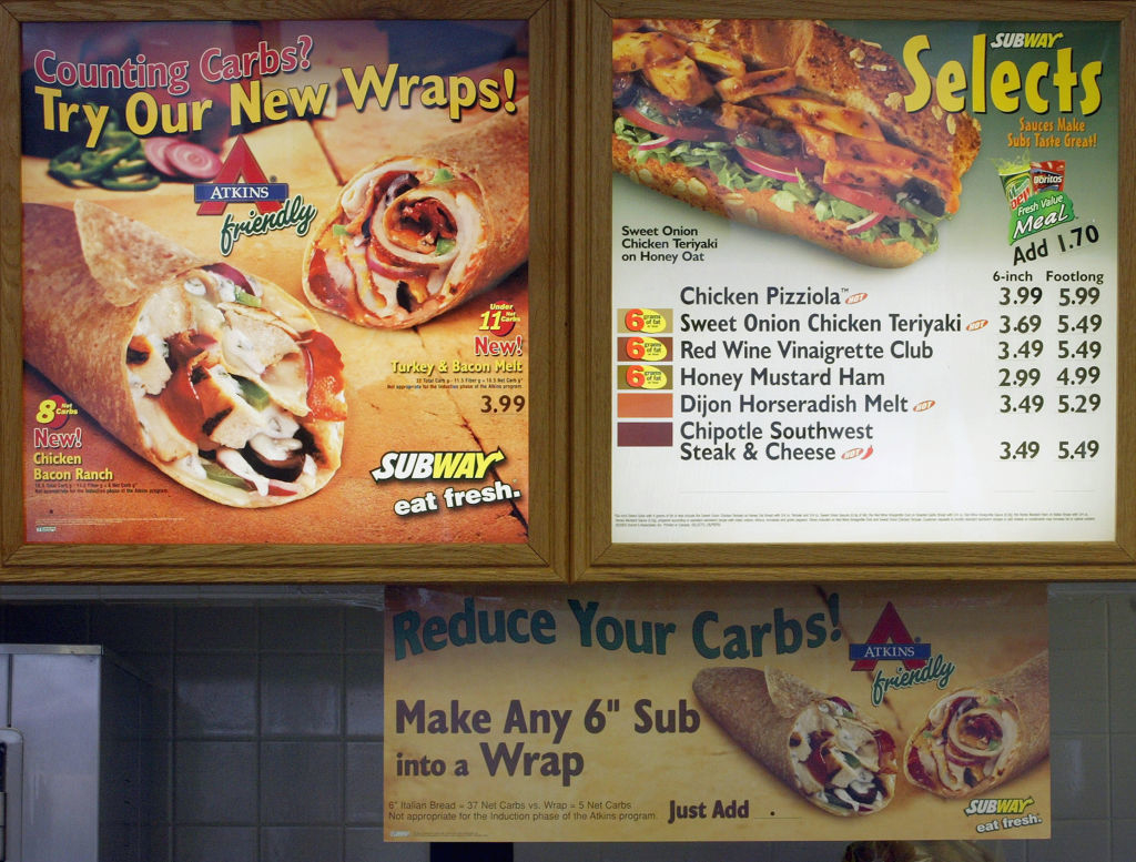 A Subway menu