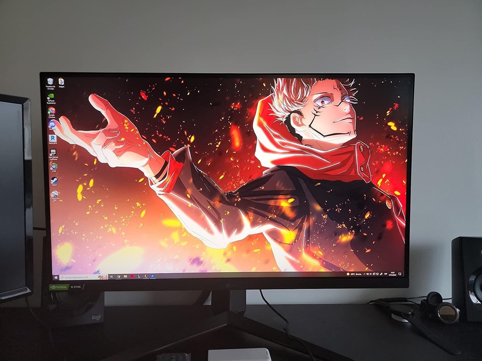 reviewer image of the LG monitor displaying a vivid image of an anime character