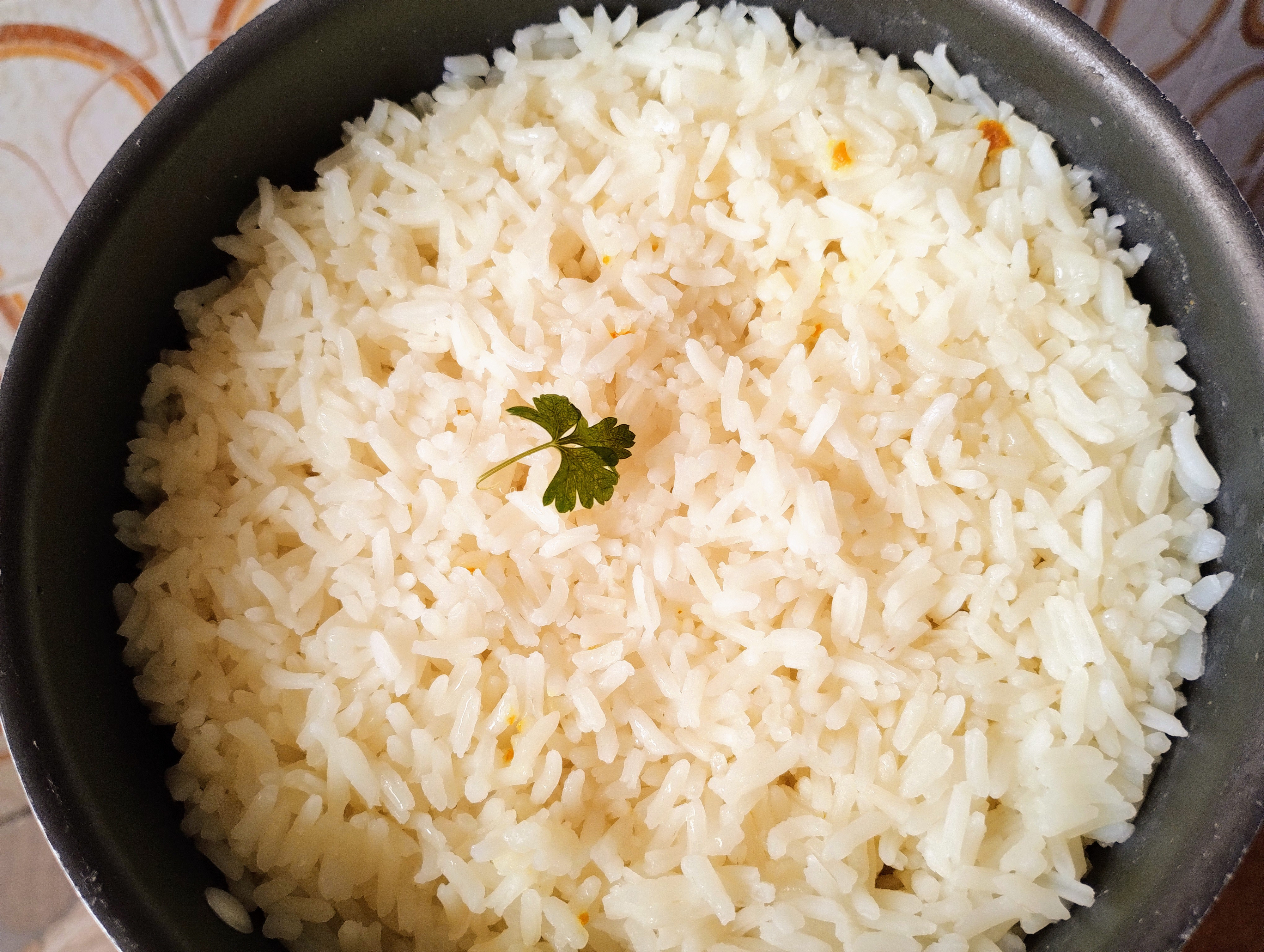 rice cooking in a pot